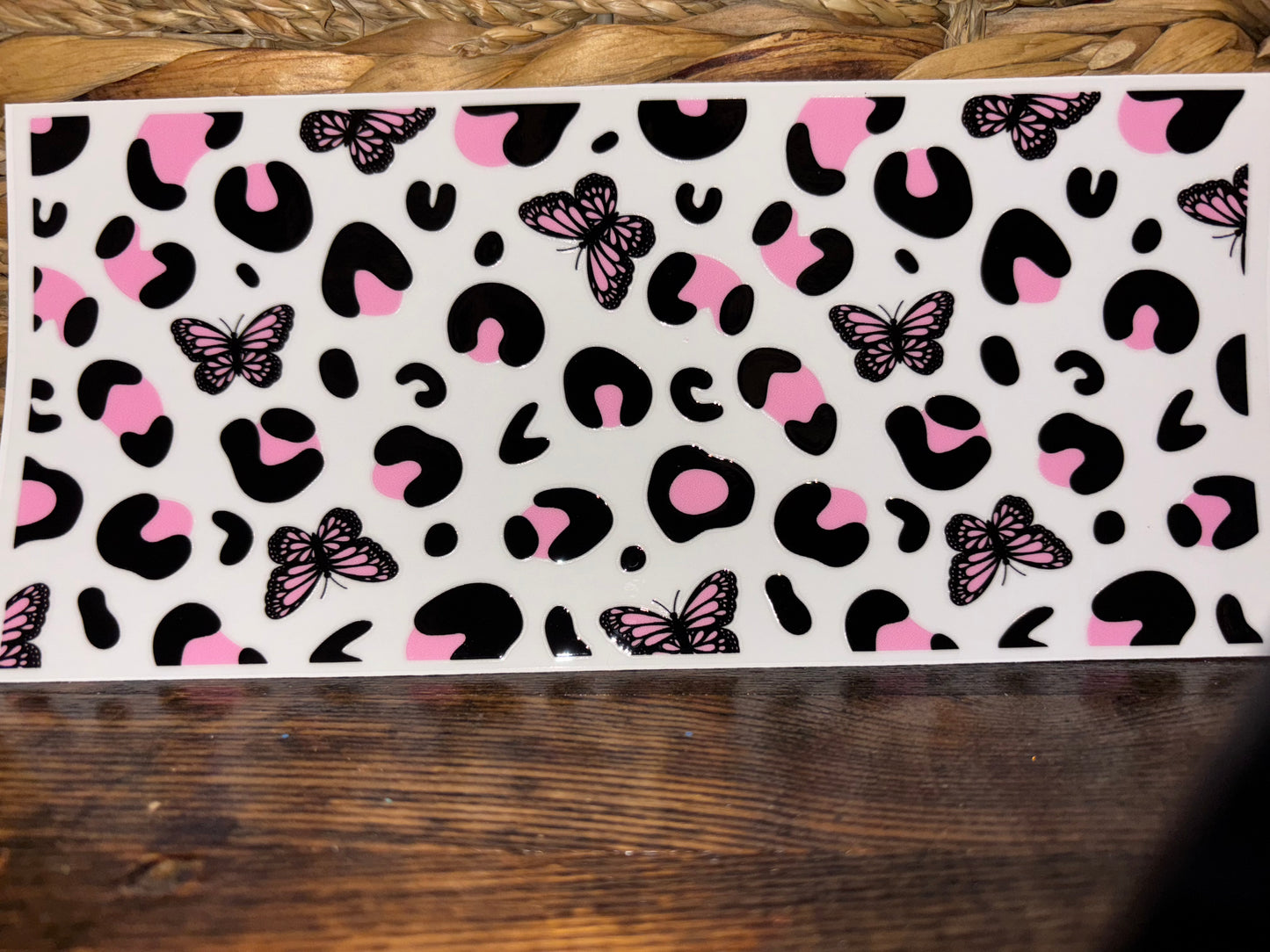 Pink cheetah butterfly wrap