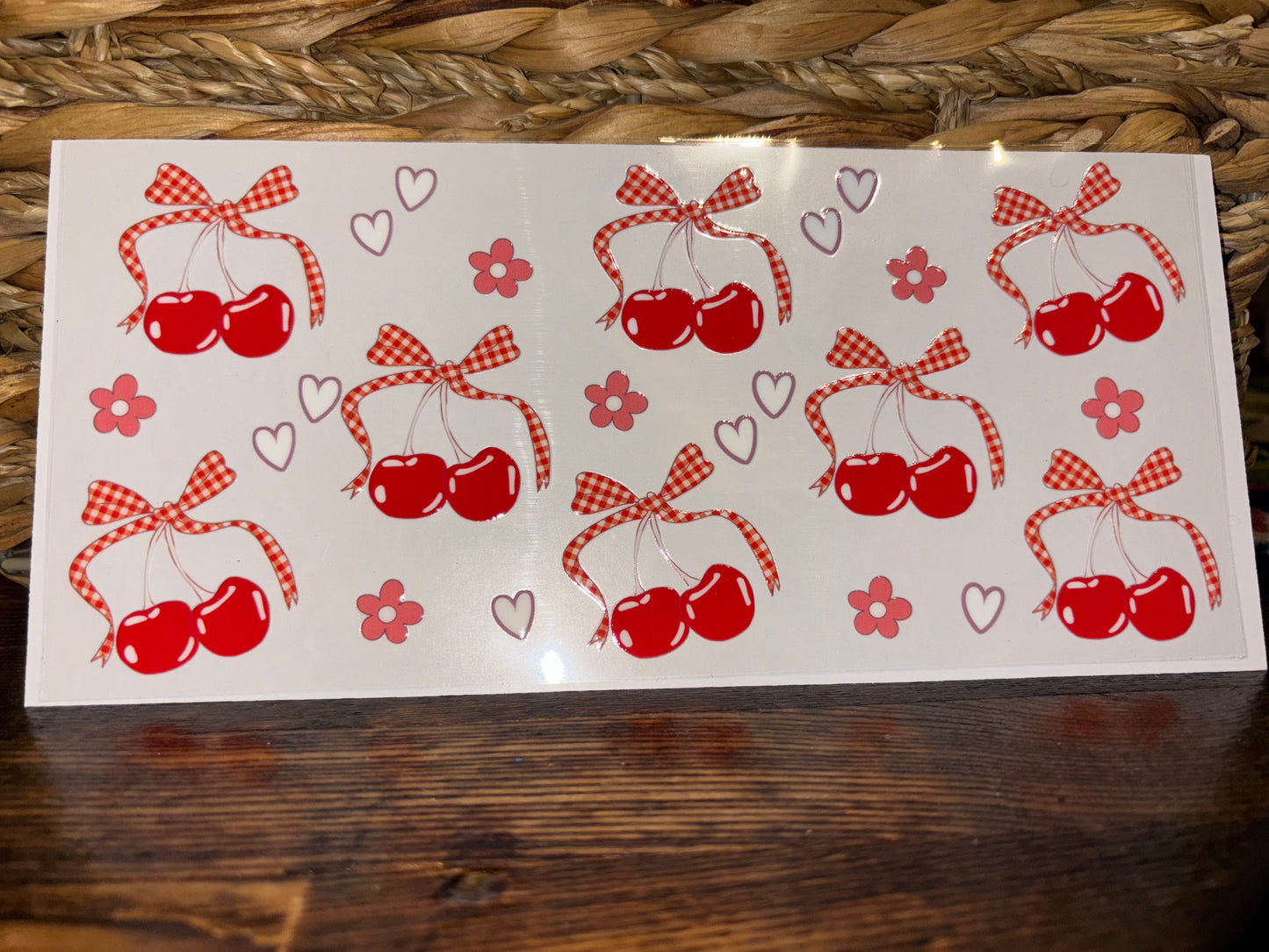 Red cherry bows