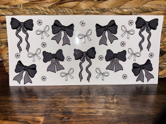Black and gray bows and flowers