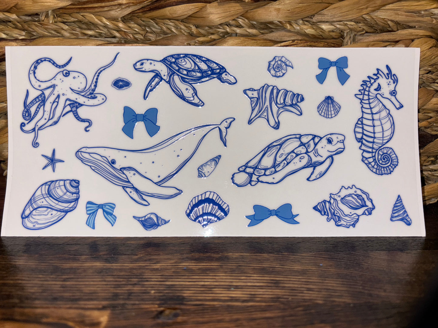 Blue bows and sea animals