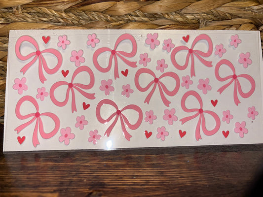 Pink bows and flowers