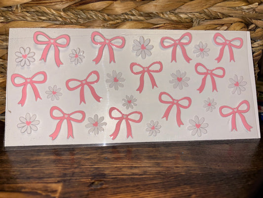 Pink bows and flowers